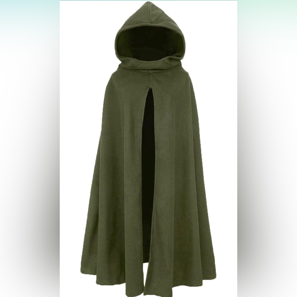 Green Hooded Halloween/Cosplay Cloak, unisex